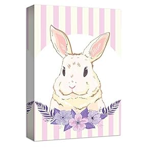 Bunny Cartoon Rabbits Painting Artwork for Home Framed