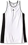 adidas Girls Tennis Court Tank Top, White/Black, Small