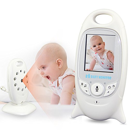 BW New 2.0 inch Wireless Digital Baby Monitor Camera Audio Video Security Baby Monitor with 8 LED Night Vision, 2 Way Talk, Temperature Monitoring Built-in Lullabies