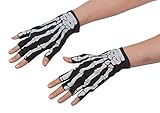 Fingerless Skeleton Gloves - Black