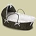 Hooded Baby Moses Basket with Liner, Sheet, and Pad