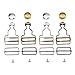 Chris.W Overall Buckles Suspenders Replacement Buckle with Rectangle Buckle Sliding & No-Sew Buttons for 1.5 Inch Straps, Pack of 2 Sets Nickel and 2 Sets Antique Brass