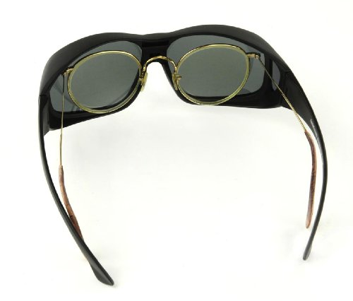 LensCovers Wear Over Prescription Glasses Sunglasses for Men and Women Large Size (BLACK) Polarized!