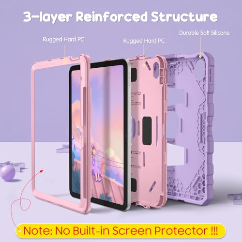 FINTIE Kids Case for iPad (A16) 11th Generation 11 Inch (2025), iPad 10th Generation 10.9 Inch (2022), Fully-Body Rugged Heavy Duty Shockproof Kiddie Case Built-in Stand for Boys & Girls, Purple