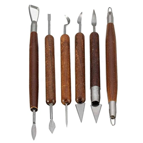 COMIART 6Pcs Carving Clay Sculpting Hand Chisel Modeling Making Woodworking Process Tool