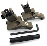 DD DAGGER DEFENSE -Combat Vet Owned Company- 45 Degree flip up Sights, canted Back up Iron Sights-Rapid Transition BUIS with Front Sight Tool Included (tan)