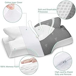 Elviros Cervical Memory Foam Pillow for Neck and