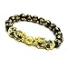 Pi Xiu Bracelet,Haluoo Lucky Black Natural Stone Beaded Bracelet With Gold Pi Xiu/Pi Yao Charms Attach Wealth And Good Luck Healing Color Changing Brave Troops Bracelet For Men (Multicolor)thumb 2