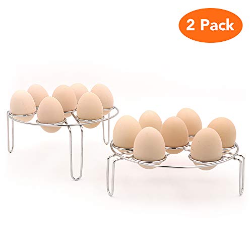 HouseHoo Egg Steamer Rack for Instant Pot, Egg Rack, Premium Stainless Steel Egg Rack for Instant Pot Accessories, Kitchen Durable Tool, 2 Sizes Egg Steamer Rack Compatible with Instant Pot (2 Pack) (Unstackable)