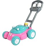 Sunny Days Entertainment Maxx Bubbles Bubble-N-Go Toy Lawn Mower with Refill Solution, Pink
