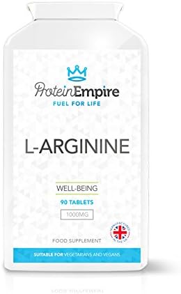 Protein Empire L-Arginine 1000mg | 1 Month Supply, Vegan & Vegetarian Friendly Supplement – 90 Tablets