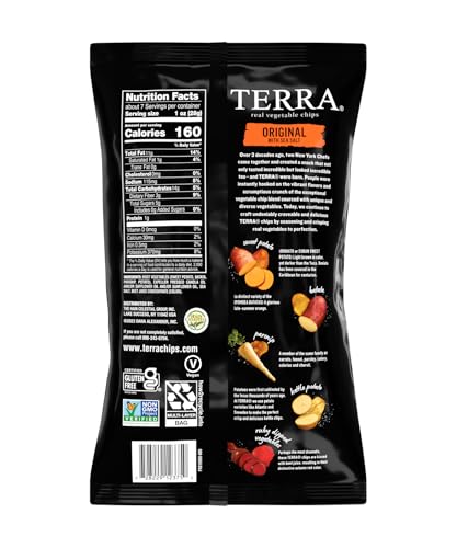 TERRA VEGETABLE CHIPS, ORIGINAL CHIPS WITH SEA SALT, 6.8 OZ