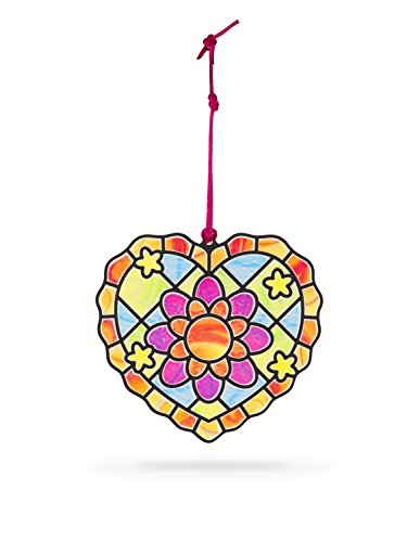Melissa & Doug Stained Glass Made Easy Peel & Press Craft Kit for Kids 2 Pack - Rainbow & Heart Ornaments (2), Unicorn, Multicolor - Thumbnail 3