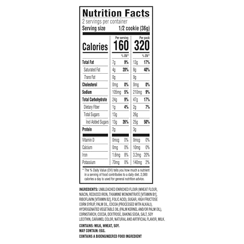 CHIPS AHOY! BIG CHEWY CHOCOLATE CHIP COOKIES, CHOCOLATEY BROWNIE, 2.5 OZ (1 COOKIE PER PACK)
