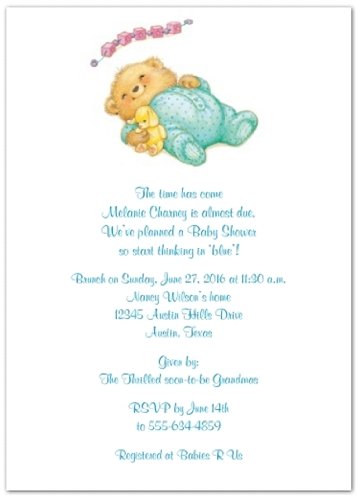 pajama baby shower invitations