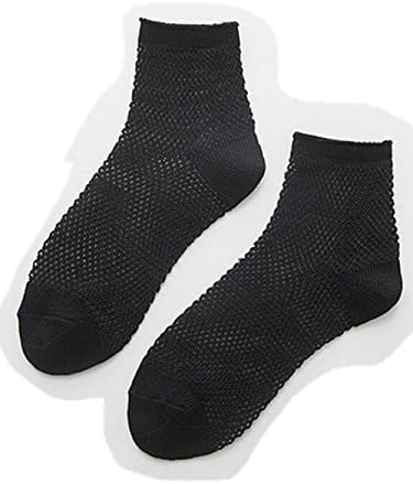 Hollow mesh socks solid color bottom socks cotton fishing net socks (Black)