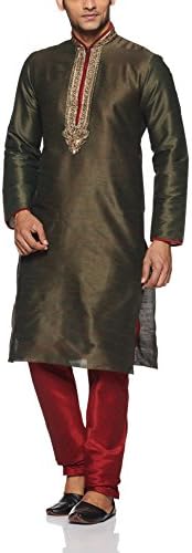 Manu Men's Art Silk Kurta Pyjama