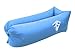 FS Inflatable Air Lounger with Carrying Bag, Securing Stakes, and Adjustable Size Perfect for Festivals, Camping, Hiking, Travel, Parties, Beaches, and Pools - Blue