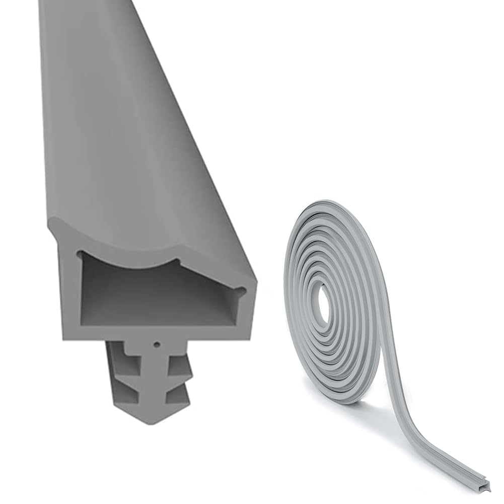 Room Door Seal 15M, Rubber Door Cover Door Strip for Door Against Draughts, Slot Width 4 mm, Slot 7 mm Depth, 12 mm Fold