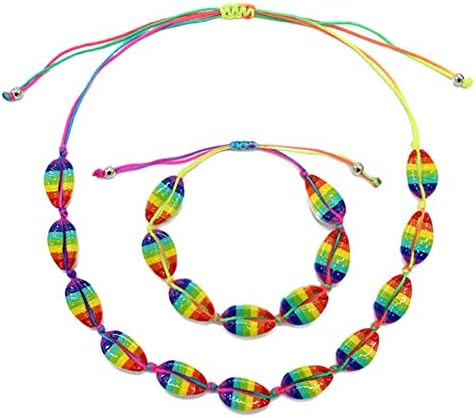 FanSi 6pcs Boho Beach Shell Necklace Anklet Bracelet Handmade Adjustable Foot Jewelry Set for Women Teen Girls