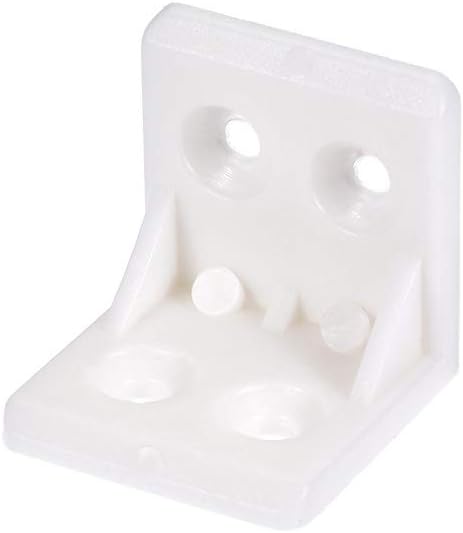 sourcing map Shelf Cabinet Door 90 Degree Plastic Corner Braces 27x27x27mm Angle Brackets, 12 Pcs White