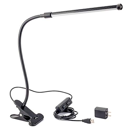 Leadleds 6W LED Desk Lamp – Dimmable Clip on Table Lamp – Flexible Gooseneck LED Eye-Caring Desk Light for Reading, Studying, Working, Bedroom, Office ( Black )