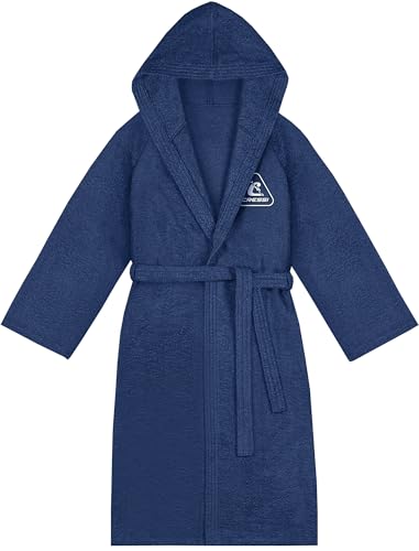 Cressi Cotton Bathrobe Blue Navy/White 2Xl/3Xl - Sports Bathrobe with Hood in Cotton Terry Cloth, Blue Navy/White, 2XL/3XL, Unisex