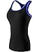NELEUS Women's 3 Pack Compression Athletic Tank Top for Yoga Running,Blue,Green,Rose,EU M,US S