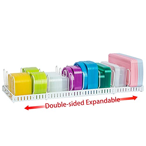 Doubleside Expandable Food Container Lid Organizer,Super Large