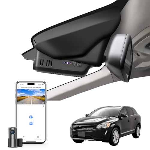 MANGOAL Dashcam 4K+1080P Front and Rear, OEM Look Dash CAM Car, Customized for Volvo XC60 2013 2014 2015 2016 2017 (Model A), T5 T6 Gen 1 Facelift Accessories, 128GB Card