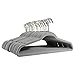 Michael Graves Design Ultra-Thin Non-Slip Velvet Clothing Hangers, Flocked & Durable, Closet Space Saving, for Garments, Suits, Dresses, Pants, Shirts, Coats, 50 Pack (Grey)