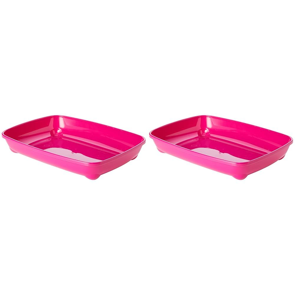 Moderna Cat litter Tray, Hot Pink (Pack of 2)