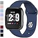 Hamile Wristbands Compatible for Fitbit Versa & Fitbit Versa Lite, Soft Silicone Sport Replacement Band Strap for Fitbit Versa Smartwatch, Small, Navy Blue