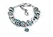 Yeshan 12pcs Antique Silver Crystal Rhinestone Birthstone Bead Charm Spacer Fits Snake Chain Bracelet with a Snake Chain Charm Bracelet Free -Light Blue