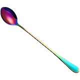 NewKelly Colorful Long Handle Spoon Flatware Coffee Drinking Tools Kitchen Gadget (Multicolor)