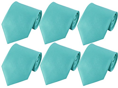 Awesome Mint Green Wedding Accessories Adjustable Tie - Necktie (Set of 6)