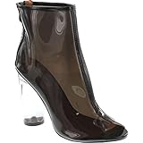 CAPE ROBBIN Benny-1 Womens Perspex Peep Toe Ankle Boots