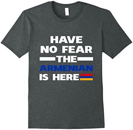 Mens Have No Fear The Armenian Is Here Funny Flag T-Shirt XL Dark Heather