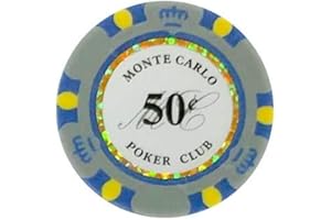 THE POKER STORE Monte Carlo Smooth 14 Gram Poker Chips - 100 Poker Chips
