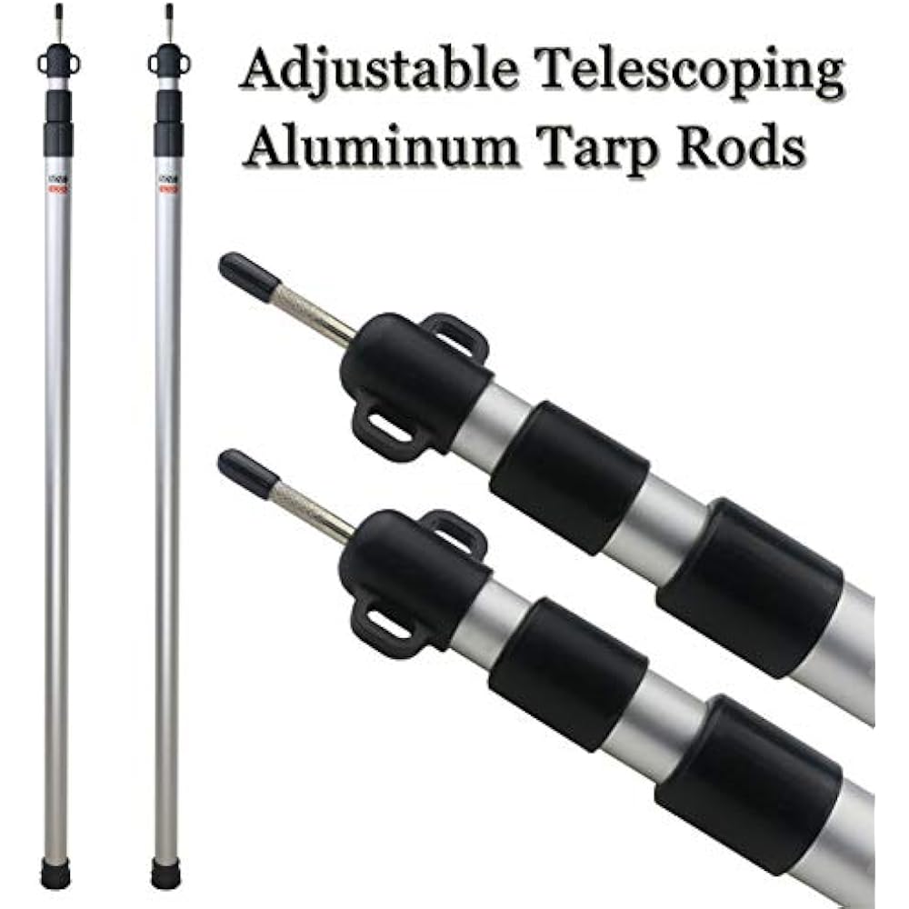Sunnyglade 2 Pcs Adjustable Tarp Poles Telescoping Aluminum Rods