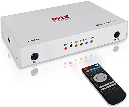 Pyle Video Game Capture Card - AV Recorder Converter, HDMI Support, Full HD 1080P Digital Media File Creation System with Audio for USB, SD, PC, DVD, PS4, PS3, Xbox One, Xbox 360 and Wii(PVRC75)