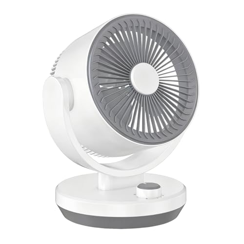 Silent Bedroom Fan, 40 W Ultra-Powerful 3D Turbo Air Circulation Fan for Living Room with 3 Speeds and 90° Adjustable Tilt, Desk Fan for Rooms of 20 m² (Rotary)