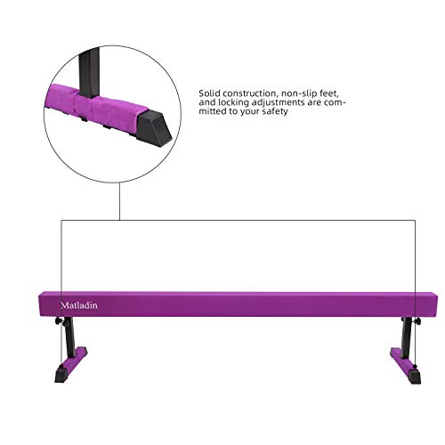 Matladin 7.7ft Adjustable Wood Balance Beam Gymnastics for Home, Extra Firm Balance Beams Gymnastics Equipment for Practice Training Kids Adults - Thumbnail 5