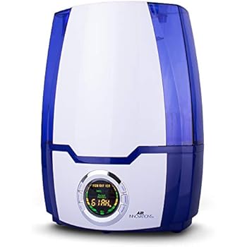 Air Innovations MH-505 505A Cool Mist Digital Humidifier with Aromatherapy 1.37 Gallons for Large Rooms Up to 400 Square Feet, White/Blue