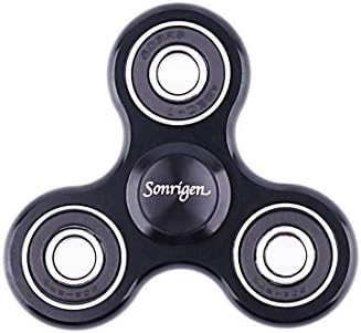 Aluminum Alloy Anti-Anxiety 360 Fidget Tri-Spinner With 1-3 Mins Spin,Sonrigen Focus Toy for ADD, ADHD,And Autism Sensory Stress Relief -Black