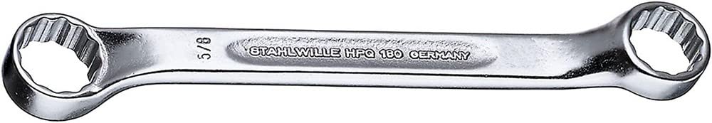 Stahlwille 41602428 180a Double Ended Ring Spanner, 3/8 inch x 7/16 inch Opening, 122 mm Length, Pack of 10