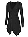 Made by Johnny MBJ Womens Long Sleeve Knot Baby Doll Tunic Top L Black