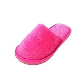 Qianle Men And Women Solid Candy Color Soft Super Indoor Winter Warm Slippers