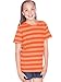 Kavio! Youth Striped Jersey Crew Neck Short Sleeve Tee Striped Heather/V.Orange XS