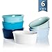 Sweese 506.003 Porcelain Ramekins 6 Ounce Souffle Dishes, Oval Ramekins for Baking, Set of 6, Cool Assorted Color